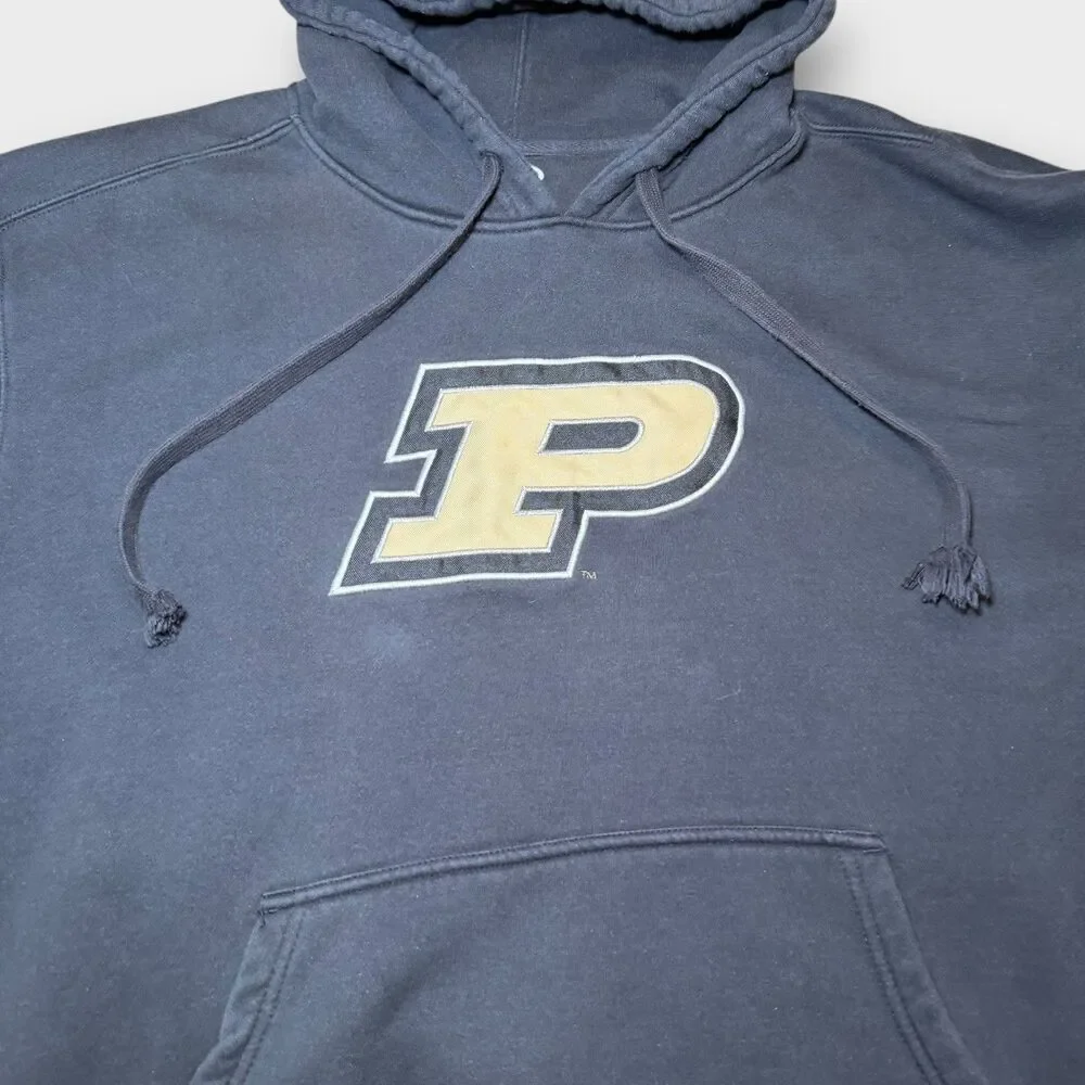 Purdue Boilermakers Hoodie Mens XL Pro Player NCAA College Football Navy Gold - Picture 8 of 11